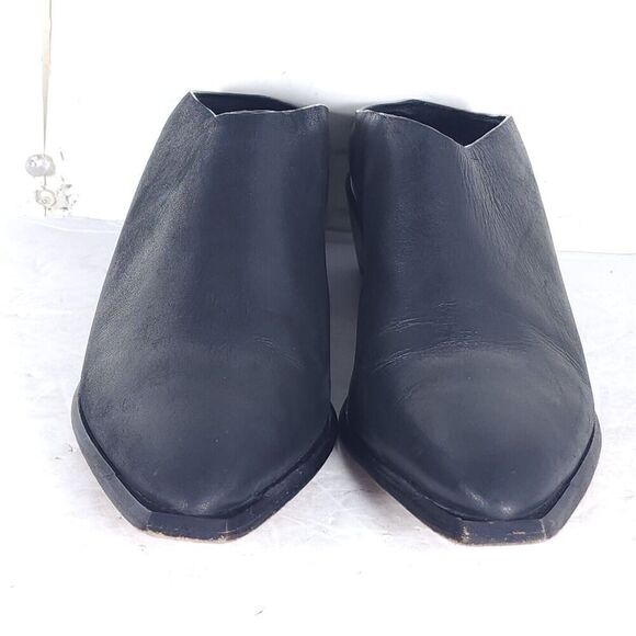 Wal and Pai Women's Mirage US5-5,5 EU36 Black Leather Cuban Heel Mules Clogs - Picture 5 of 14